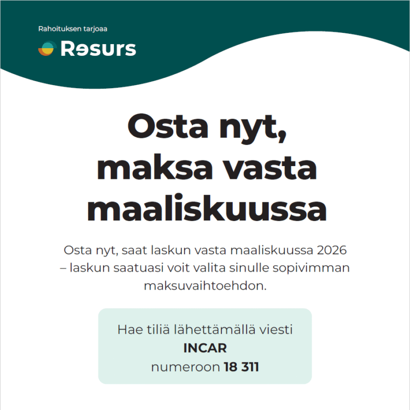 Osta nyt - maksa maaliskuussa - InCar Rahoitus