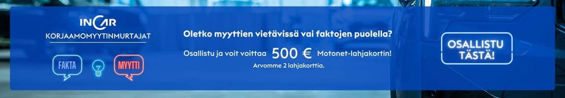 InCar Korjaamomyytinmurtajat – Oletko myyttien vietävissä vai faktojen puolella? Testaa!