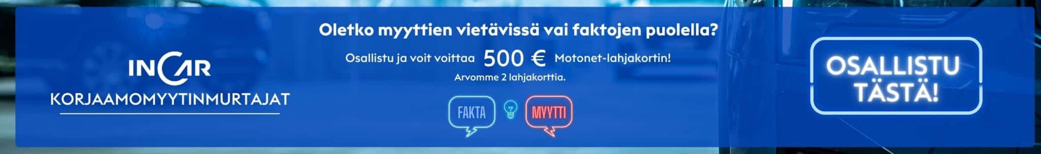 InCar Korjaamomyytinmurtajat – Oletko myyttien vietävissä vai faktojen puolella? Testaa!